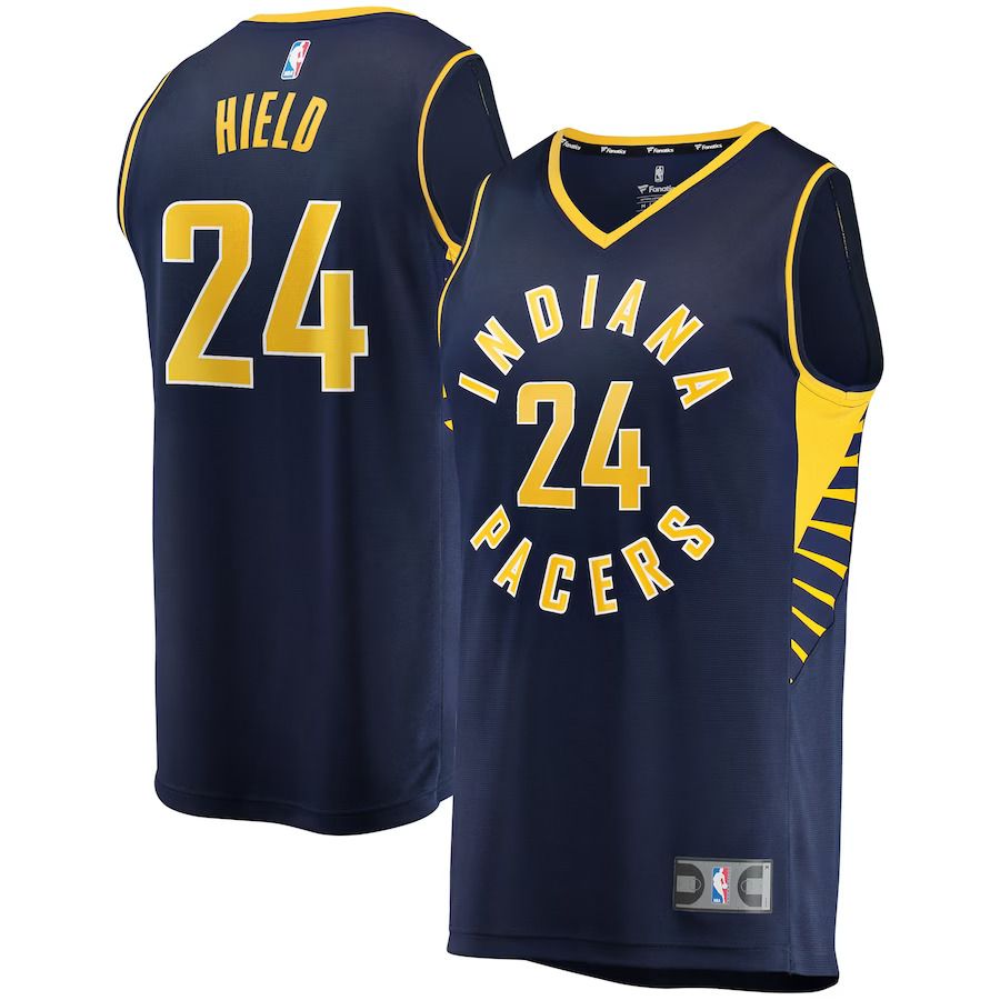 Men Indiana Pacers 24 Buddy Hield Fanatics Branded Navy 2022-23 Fast Break Replica NBA Jersey